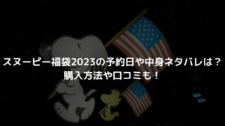 スヌーピー福袋2023の予約日や中身ネタバレは？購入方法や口コミも！
