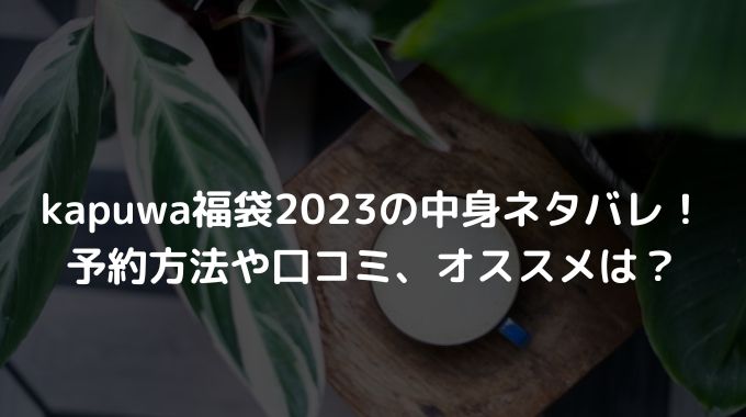 kapuwa福袋2023の中身ネタバレ！予約方法や口コミ、オススメは？