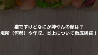 猫ですけどなにか姉やんの顔は？場所（何県）や年収、炎上について徹底網羅！