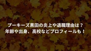 プーキーズ黒田の炎上や退職理由は？年齢や出身、高校などプロフィールも！