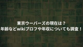 東京ウーバーズの現在は？年齢などwikiプロフや年収についても調査！